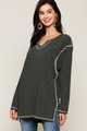 Two-tone Rib Tunic Top With Side Slits - GIG2.TR7033.id.52308-M
