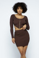 2 Way Zipper Mini Skirt Set - HER2.22346-BROWN.id.52693-L
