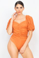 Front-ruched Lace Bodysuit (woven) - IRI2.HMT55532.id.53652b-L