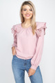 Balloon Sleeve Lace Ruffle Top - IRI2.ST1685.id.53271b-L