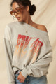 Heather Grey French Terry Knit Graphic  Text "Dreamer" Sweatshirt