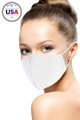 White Cotton Stripe Reusable Face Mask - SYM2.MK35-WHT.id.51428-White