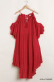 Ruffled Cold Shoulder Maxi Dress With Front Tassel Tie - UMG2.G2803.id.51362-L