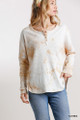 Tie Dye Round Neck Ribbed Button Front Top With Round Hem - UMG2.M5139.id.53321c-L