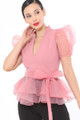 Organza Puff Short Sleeve Fashion Top - VAL2.T11771-Q-Q.id.52543c-L