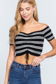 Off Shoulder Stripe Rib Sweater Top - ACT2.T12255.id.54023-L