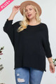 Solid Round Neck 3/4 Sleeve Sweater Top - DAV2.PWT04028._011.id.53852b-1XL