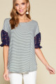 Cute Striped Curved Hem Casual Top - EME2.ETK-8057-SA.id.53991b-L