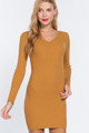 Long Slv V-neck Sweater Mini Dress - ACT2.24.D12371.id.55081b-L