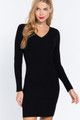 Long Slv V-neck Sweater Mini Dress - ACT2.24.D12371.id.55081-L