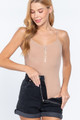 Front Zipper Rib Cami Bodysuit