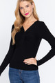 Long Slv V-neck Knotted Sweater - ACT2.24.SW12344.id.55079-L