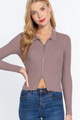 Notched Collar Zippered Sweater - ACT2.24.SW12493.id.55306c-L