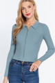Notched Collar Zippered Sweater - ACT2.24.SW12493.id.55306d-L