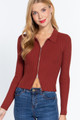 Notched Collar Zippered Sweater - ACT2.24.SW12493.id.55306-L