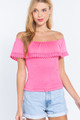 Off Shoulder W/lace Smocked Top - ACT2.24.T11651.id.54784c-L