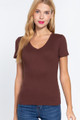 Short Sleeve V-neck Rib Top - ACT2.24.T11973.id.55077m-L