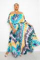 Tie Dye Off Shoulder Pleated Maxi Dress - BBA2.24.BD92158X-4.id.54771a-1XL