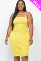 Plus Size Double Ruched Front And Ruched Back Detail Mini Dress - CLA2.24.BD3115X.id.55274e-1XL