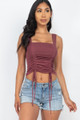 Adjustable Front Ruched With String Square Neck Crop Tops - CLA2.24.BT2897.id.54674e-L