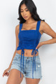 Adjustable Front Ruched With String Square Neck Crop Tops - CLA2.24.BT2897.id.54674g-L