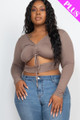 Plus Size Drawstring Ruched Cutout Crop Top - CLA2.24.BT3322X.id.55273a-1XL