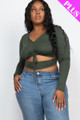 Plus Size Drawstring Ruched Cutout Crop Top - CLA2.24.BT3322X.id.55273j-1XL