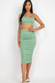Cut-out Tie Side Crop Top & Ruched Midi Skirt Set - CLA2.24.BTS3282.id.55496d-L