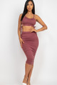 Cut-out Tie Side Crop Top & Ruched Midi Skirt Set - CLA2.24.BTS3282.id.55496e-L
