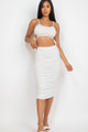 Cut-out Tie Side Crop Top & Ruched Midi Skirt Set - CLA2.24.BTS3282.id.55496g-L