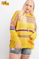 Plus Size Boho Patterned Knitted Sweater Pullover - EAS2.24.ET12454X.id.55362a-1XL