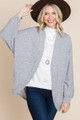 Two Tone Open Front Warm And Cozy Circle Cardigan With Side Pockets - EME2.24.ETK-8665.id.55724c-L