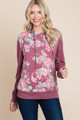 Floral Printed Contrast Hoodie With Relaxed Fit And Cuff Detail - EME2.24.ETK-8666.id.55722-L