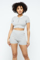 Collar Crop Top + Shorts Set - HER2.24.22443-SILVER.id.54524-L