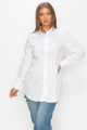 White Pleated Solid Top