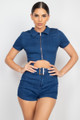 Belted Zip-up Denim Romper - IRI2.24.IP7995.id.55380-L