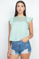 Lace Illusion Flutter Sleeves Top - IRI2.24.IT91709.id.54715d-L