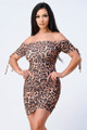 Leopard Print Off Shoulder Shirring Bodycon Dress - PRI2.20.PD71348N.id.55045-M