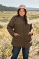 Plus Size Glossy Drawstring Hem Button-down Coach Jacket - TSH2.24.SJ168X.id.55672a-1XL