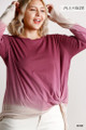 Ombre Print Long Sleeve Top With Gathered Front Detail And Raw Hem - UMG2.24.WA5822.id.54691a-1XL