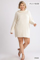 High Cowl Neck Boucl Long Sleeve Sweater Dress - UMG2.24.WA6728.id.55513a-1XL