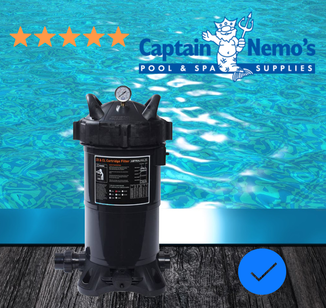 ASTRAL ZX 250 POOL AND SPA CARTRIDGE FILTER Captain Nemo's