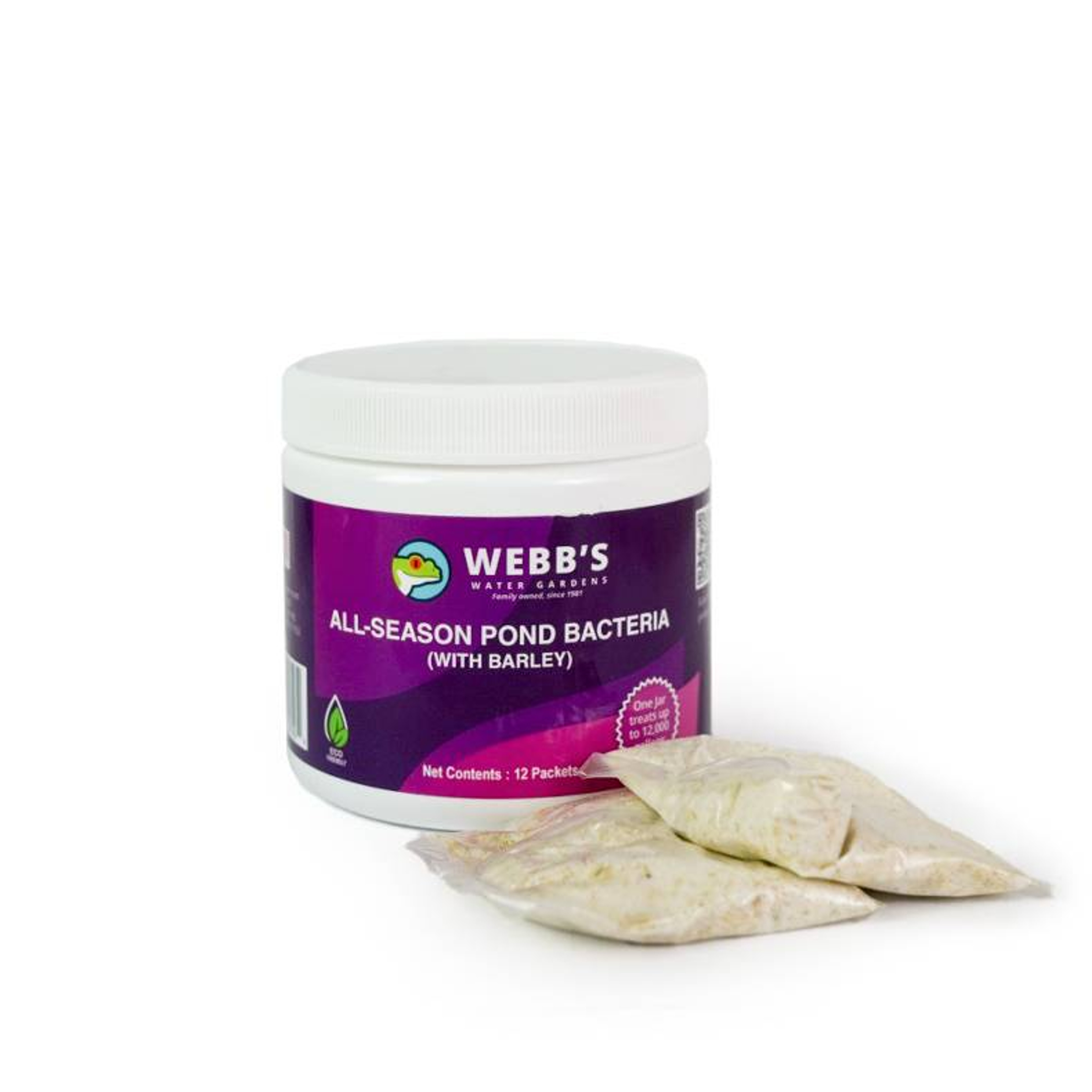 Webb's Water Gardens All-Season Pond Bacteria with Barley - 1 oz Water Soluble Packets