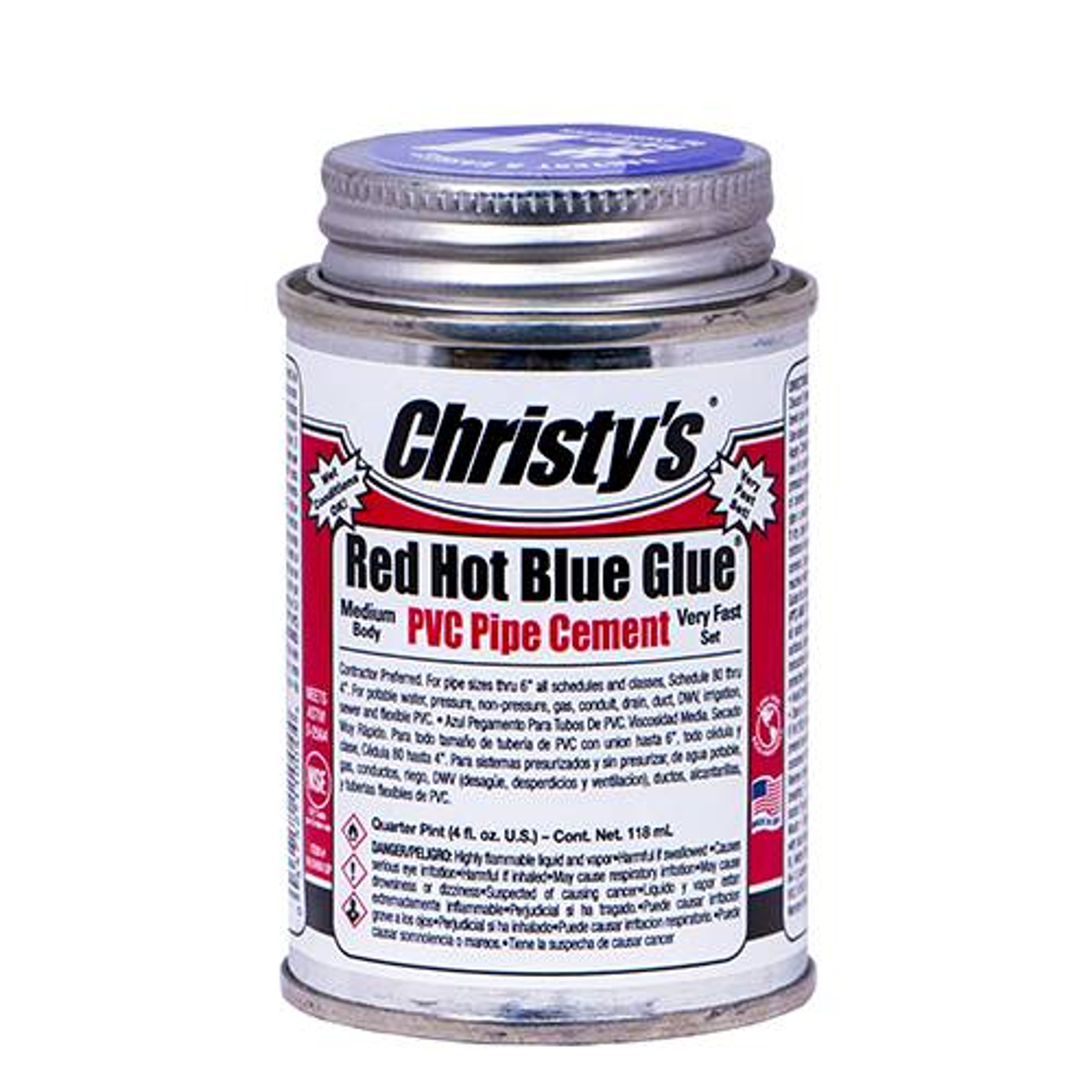 Christy's Red Hot Blue Glue PVC Cement - Low VOC