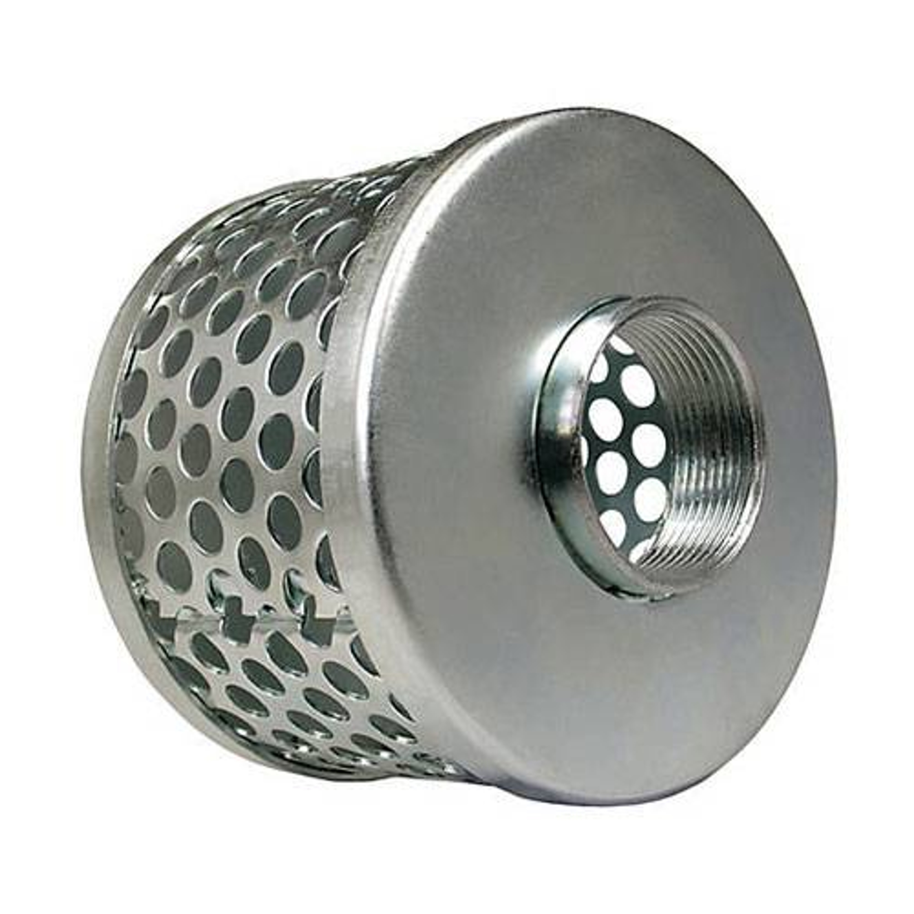 Green Leaf Round Hole Steel Basket Suction Strainer 1-1/2" Female NPT
