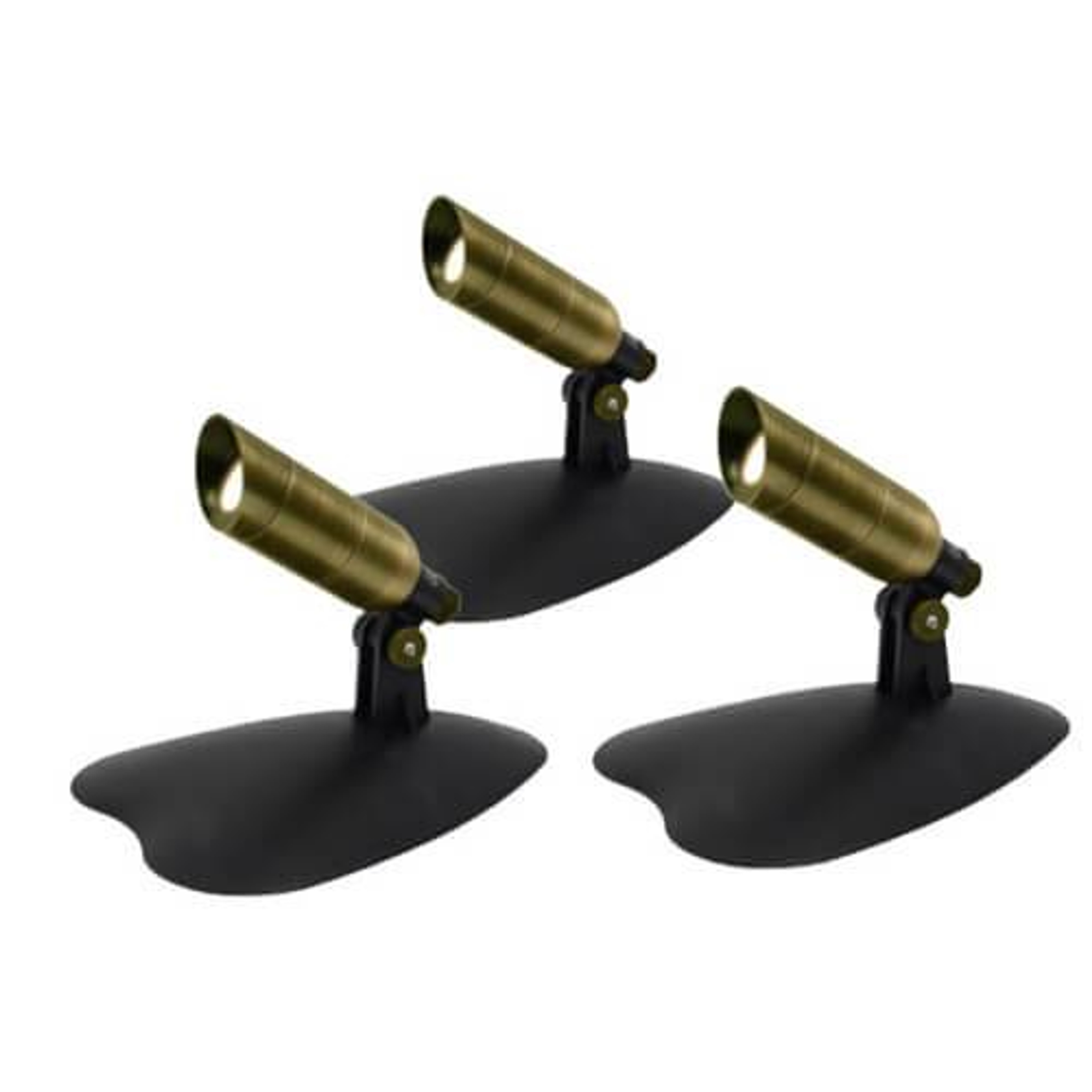 Anjon 3-Pack White LED Fountain Light Kits- Brass