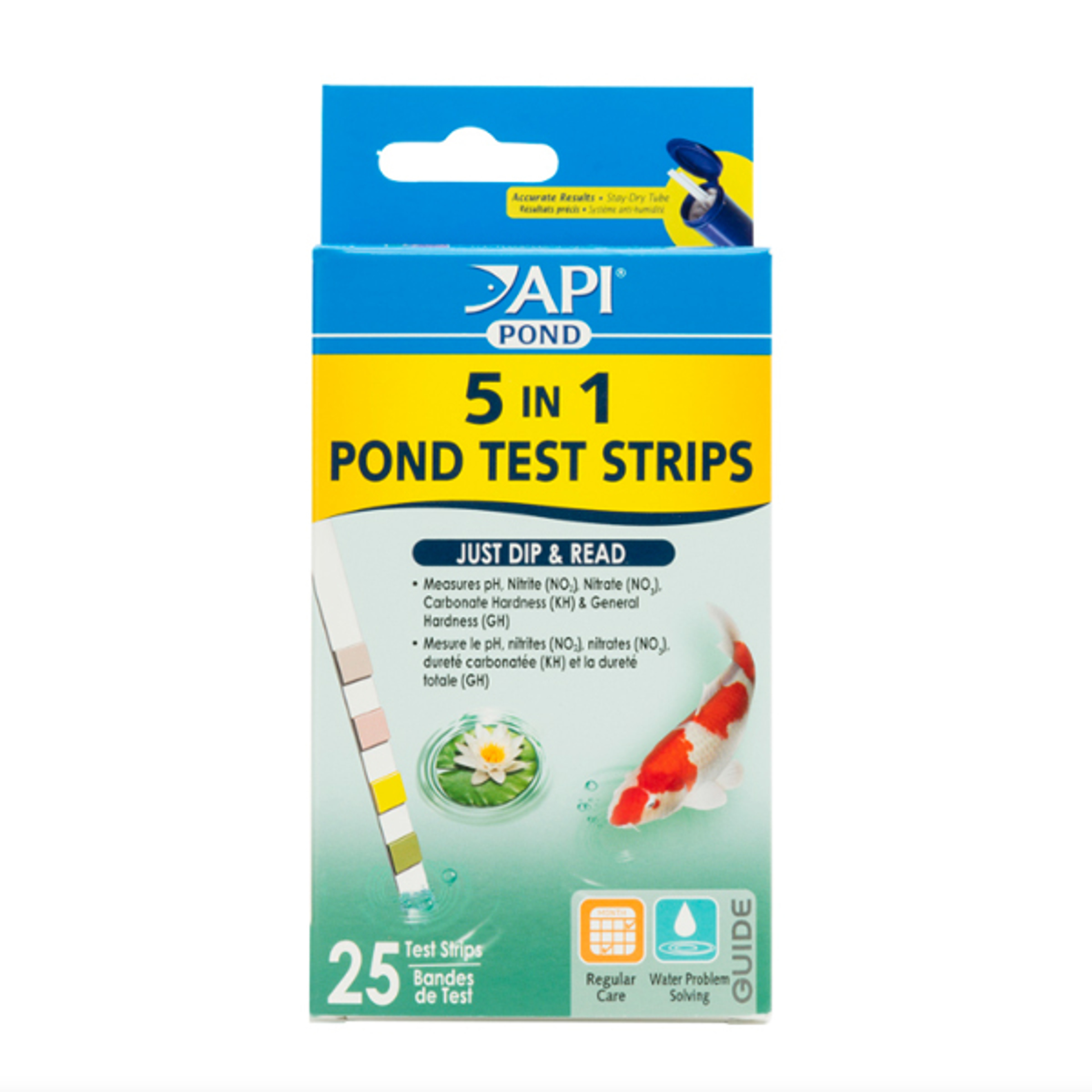 API Pond 5 in 1 Pond Test Strips, 25 count