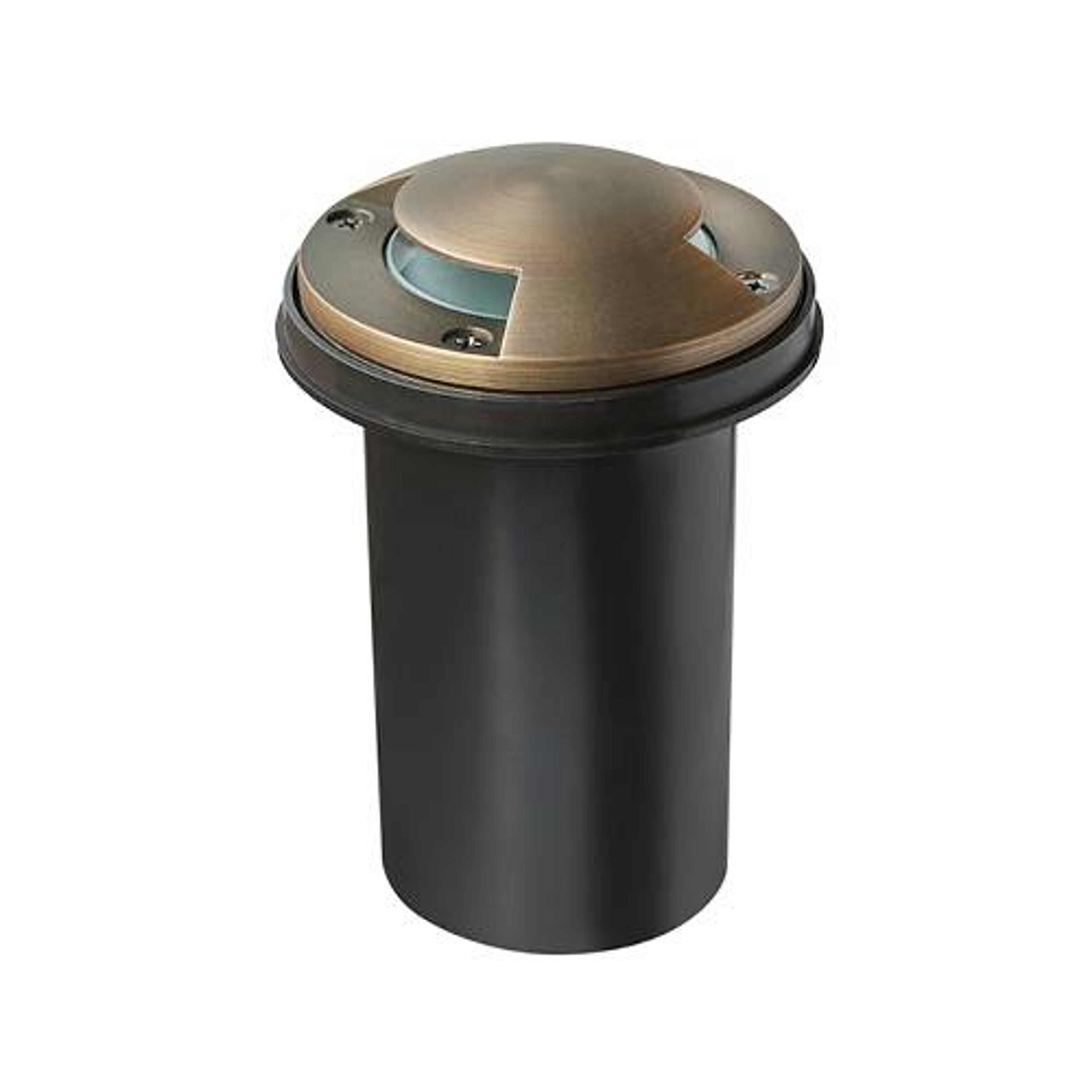 Encore Well Light, Brass, Double Output Cover, Composite Sleeve