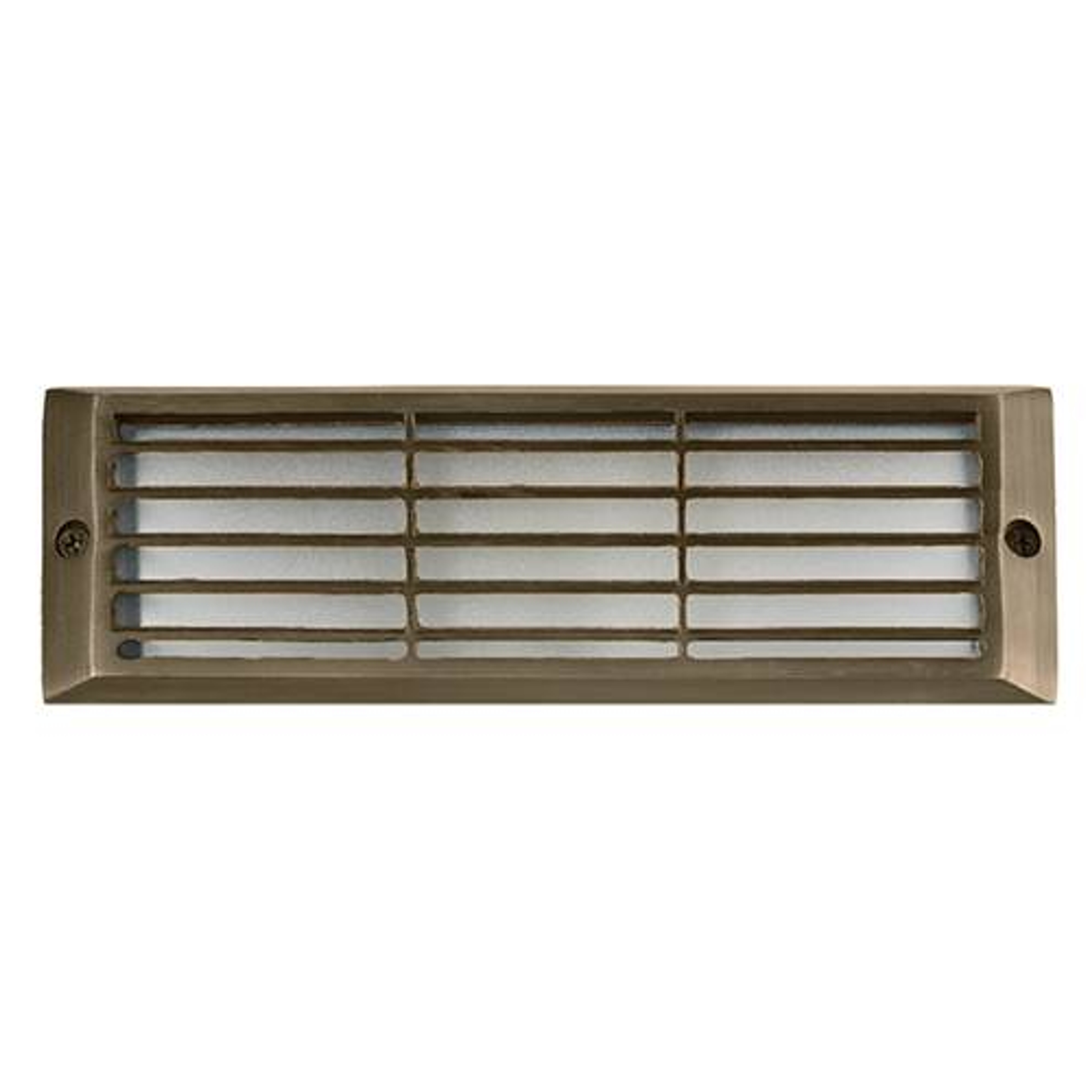 Encore Solid Cast Brass Louvered Step Light, 9", 3w LED Panel