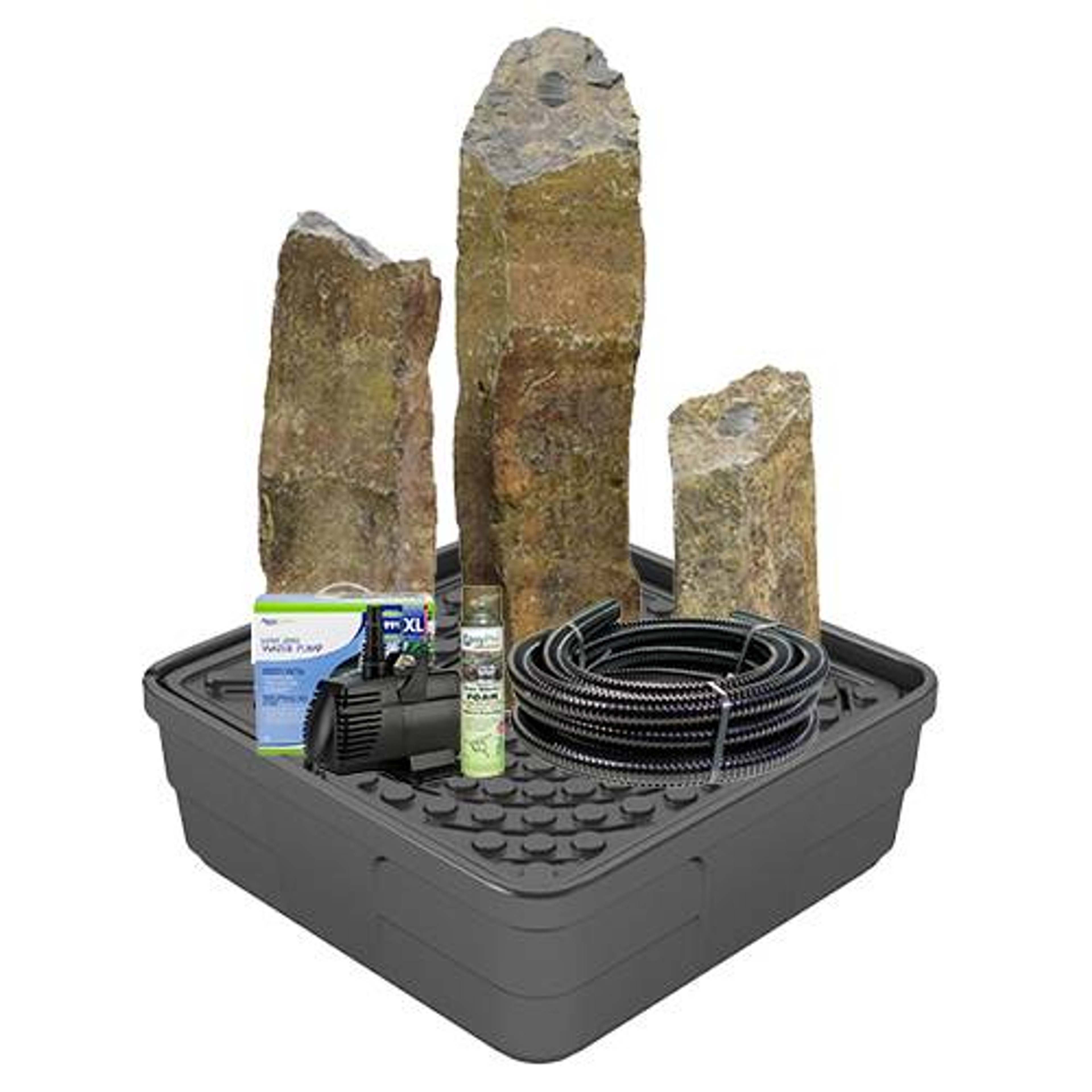 Natural 3-Piece Basalt Column Fountain Kit